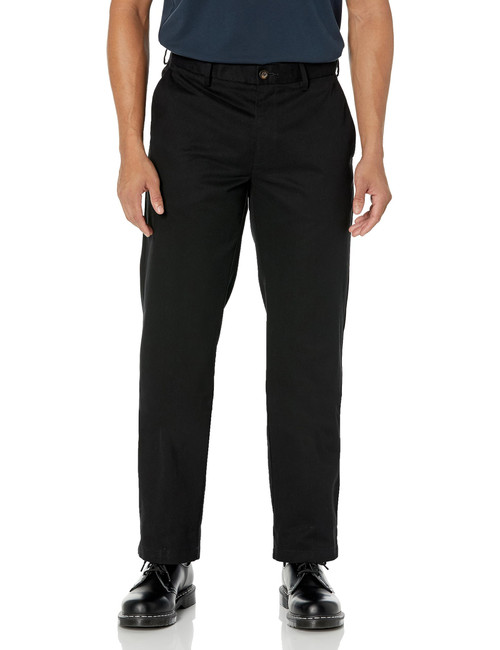 Amazon Essentials Men's Classic-Fit Wrinkle-Resistant Flat-Front Chino Pant (Available in Big & Tall), Black, 35W x 30L