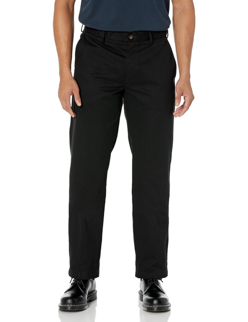 Amazon Essentials Men's Classic-Fit Wrinkle-Resistant Flat-Front Chino Pant (Available in Big & Tall), Black, 38W x 34L