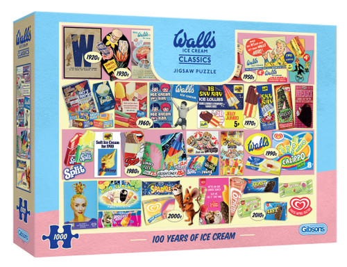 100 Years of Wall's Ice Cream 1000 Piece Jigsaw Puzzle for Adults | Retro Jigsaw Puzzle | Sustainable Puzzle for Adults | Premium 100% Recycled Board | Gibsons Games