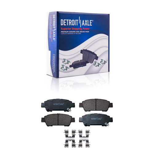 Detroit Axle - Pair (2) Rear Ceramic Brake Pads w/Hardware for 2004-2010 Toyota Sienna