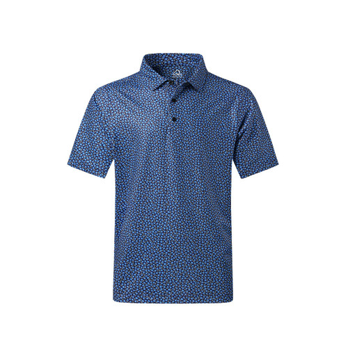 DEOLAX Mens Polo Shirts Performance Moisture Wicking Mens Golf Shirt Fashion Print Dry Fit Golf Shirts Short Sleeve Soft Breathable Funny Golf Polo Shirts Quick Dry Polo Shirts for Men?Blue L?
