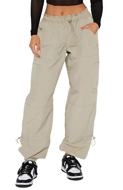 DISCIPBUSH Cargo Pants, Baggy - Parachute Pants Trendy Y2K Pants, Streetwear for Girls' Fashion, Khaki Pants for Women L DISCIPBUSH Cargo Pants, Baggy - Parachute Pants Trendy Y2K Pants, Streetwear for Girls' Fashion, Khaki Pants for Women L