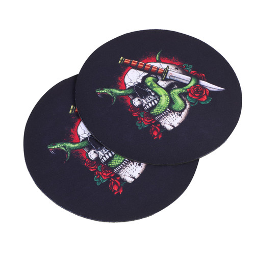 NUOBESTY 8 pcs Skull Mouse Pad Computer Mousepad Round Mouse pad Goth Mouse pad Drink Coasters Gothic pad Pads for Desk mat Rubber Ergonomic Mouse pad Mouse Pads Gaming Mouse pad Notebook