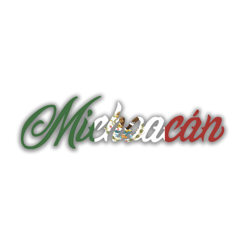 Kramer sticker's shop Kramer Michoacan Mexico Flag Sticker for Car Vinyl Decal Truck Window Bumper (15'')