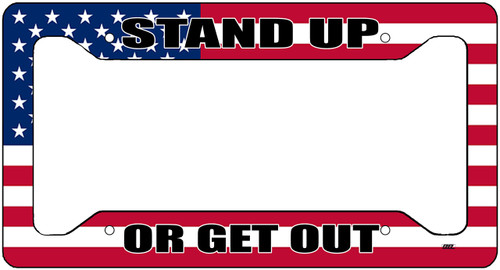 USA Flag License Plate Frame Military Veteran Tag Vanity Gift American Patriotic US Stand Up Or Get Out USA Flag License Plate Frame Military Veteran Tag Vanity Gift American Patriotic US Stand Up Or Get Out