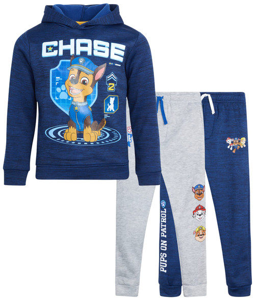 Nickelodeon Boy's Paw Patrol Jogger Set - 3 Piece Hoodie and Sweatpants Set, Size 2T, Paw Patrol/Light Grey/Navy