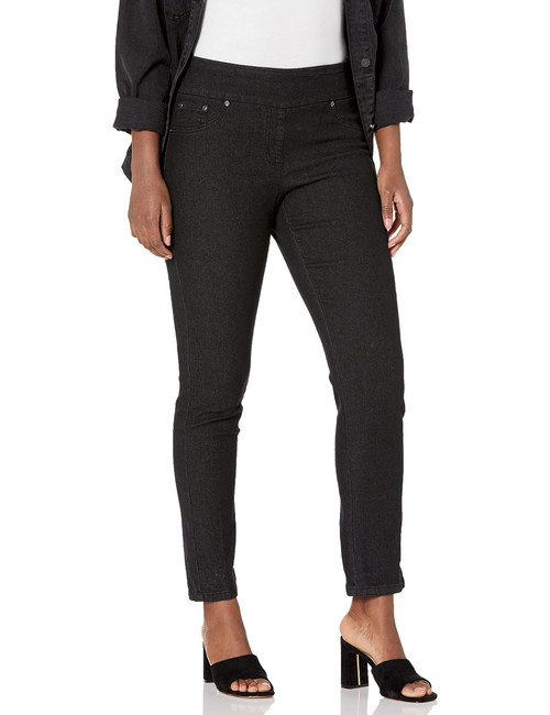Ruby Rd. Women's Pull-on Extra Stretch Denim Jean, Black, 16