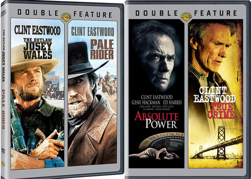 Clint Eastwood Western Icon Pale Rider + Outlaw Josey Wales & Absolute Power / True Crime 4 Movie DVD Film Set