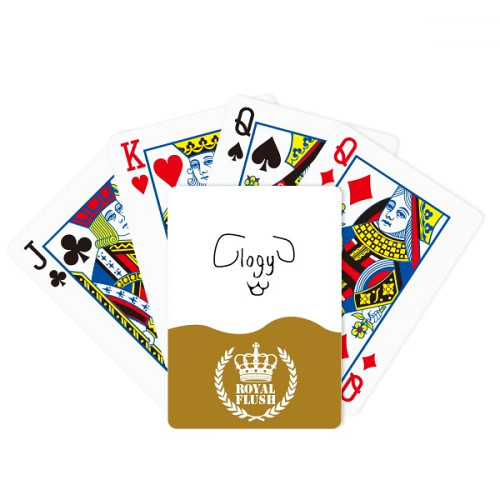 OFFbb-USA Dog Text Stickers Art Deco Fashion Royal Flush Poker Playing Card Game