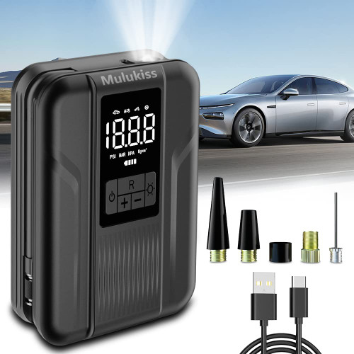 Mulukiss Tire Inflator Portable Air Compressor with 5000mAh Battery,Electric Air Pump for Car,Tire Inflator with Pressure Gauge,150PSI Car Tire Tump with Led Light for Cars Bicycle Moto Ball(Gray) Mulukiss Tire Inflator Portable Air Compressor with 5000mAh Battery,Electric Air Pump for Car,Tire Inflator with Pressure Gauge,150PSI Car Tire Tump with Led Light for Cars Bicycle Moto Ball(Gray)