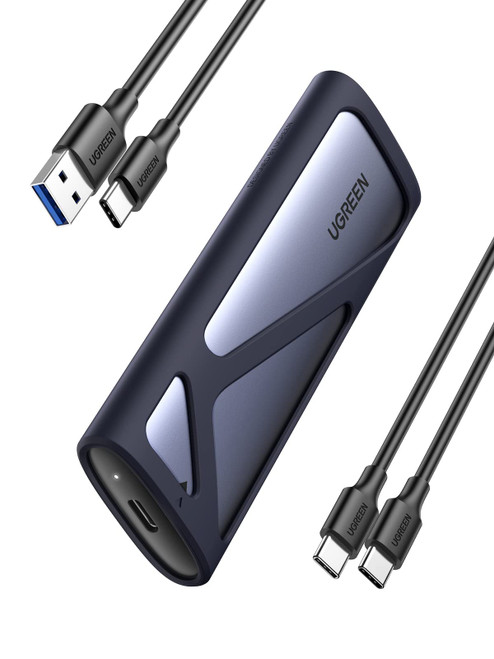 UGREEN NVMe and SATA M.2 Enclosure Tool-Free, 10Gbps USB C 3.2 Gen2, Supports UASP Trim, NVMe SSD Enclosure Supports M and B&M Keys 2280/2230/ 2242/2260 SSDs