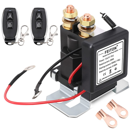 500A Starting 200A Rated High Current Battery Disconnect Switch Remote Kill Switch for Car Truck DC12V Wireless Anti-Theft Prevent Battery Drain Battery Disconnect Switch Isolator On Off with 2 Keys