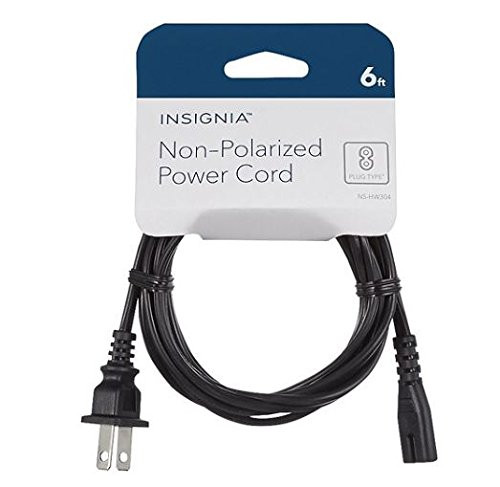 Insignia 2m (6 ft.) 2-Slot Non-Polarized Power Cord (NS-HW304-C) - Black