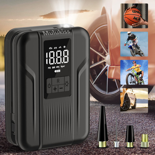 Mulukiss Tire Inflator Portable Air Compressor for Car Electric Air Pump for Inflatables Bike Pump with Tire Pressure Gauge & Led Light 150PSI Rechargeable Battery for Car Tire/Motorcycle/Bicycle/Ball Mulukiss Tire Inflator Portable Air Compressor for Car Electric Air Pump for Inflatables Bike Pump with Tire Pressure Gauge & Led Light 150PSI Rechargeable Battery for Car Tire/Motorcycle/Bicycle/Ball