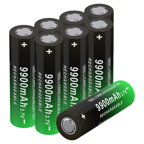 CBJJ 3.7 Volt Rechargeable Battery 1?8?6?5?0 3.7V 9900mAh Rechargeable Battery Flat Top Battery for Flashlight, 8 Pack CBJJ 3.7 Volt Rechargeable Battery 1?8?6?5?0 3.7V 9900mAh Rechargeable Battery Flat Top Battery for Flashlight, 8 Pack