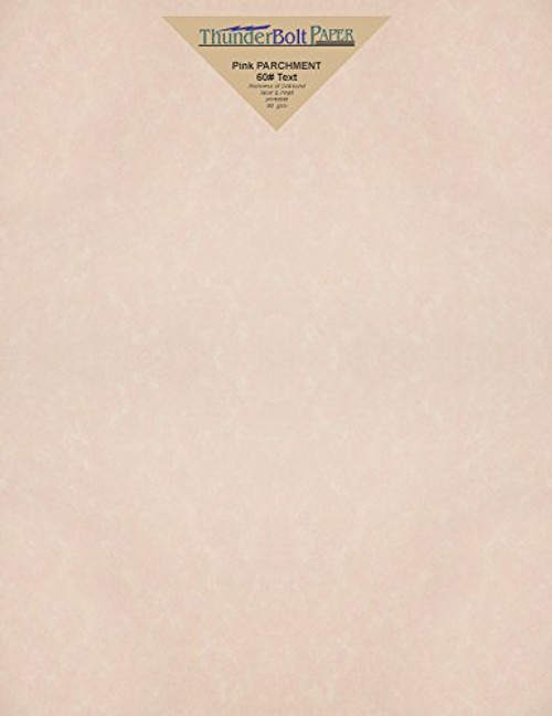 50 Light Pink Parchment 60# Text (=24# Bond) Paper Sheets - 8.5 X 11 Inches Standard Letter|Flyer Size - 60 Pound is Not Card Weight - Vintage Colored Old Parchment Semblance