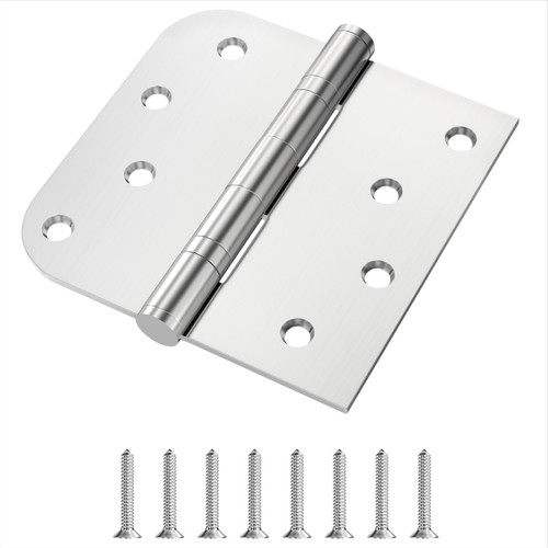 Hinges, 3 Pack Door Hinges Stainless Steel Hinges with 4 Inch Square Rounded 5/8" Radius Corner Hinges Interior/Exterior Door Hinges Heavy Duty Hinges (4 in)