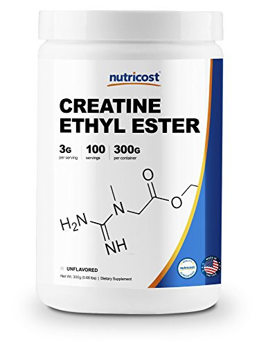 Nutricost Pure Creatine Ethyl Ester Powder (CEE) 300 Grams - Rapid Absorption Creatine - 3g Per Serving - 100 Serv