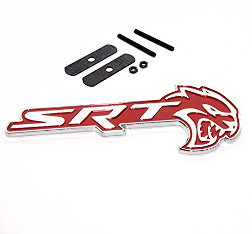 1x OEM Grille SRT HELLCAT Emblem Badge 3D L for SRT 8 Challenger Charger Red