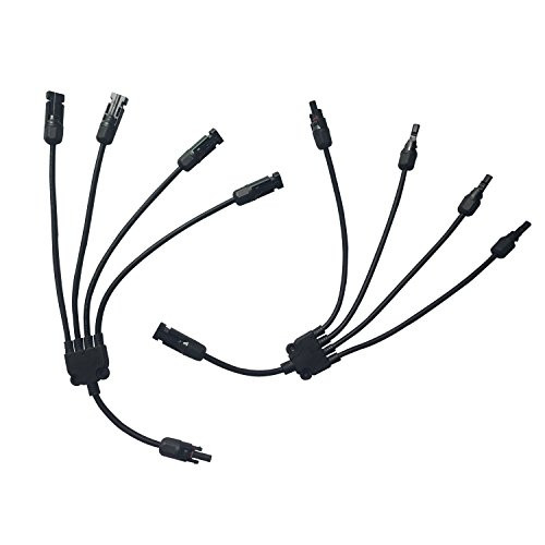 KRXNY MC4 Solar Panel Cable Wire Connectors Adapter Y Branch 1 To 4 Parallel M/FFFF & F/MMMM 1 Pair