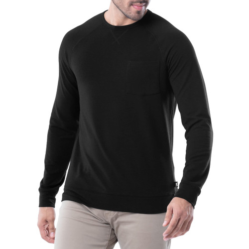 Lee Men's French Terry Long Sleeve Raglan Tee Shirt, Black, Large