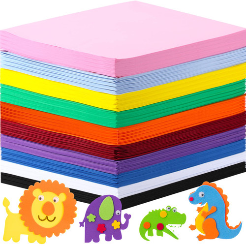 Ireer 150 Sheets EVA Foam Sheet Crafts 9 x 12 Inch 10 Color EVA Foam Paper for Crafts Craft Foam Sheet for Crafts Handicraft Foam Craft Sheets for Scrapbooking DIY Arts Craft Kids Preschool Classroom