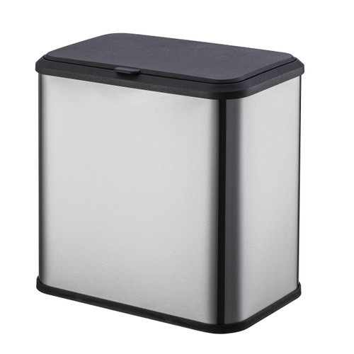 Compost Bin Kitchen, Stainless Steel Sliding Cover Compost Bin, Indoor Compost Bin with 1 Extra Charcoal Filter, Mountable Food Waste Bin for Kitchen, 1.3 Gallon