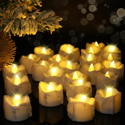 36 Pack Tea Lights with Timer Led Tea Lights Candles Battery Operated Flickering Flameless Candles Warm White Flameless Votive Candles for Wedding Church Christmas Decoration, 6 Hours on 18 Hours Off