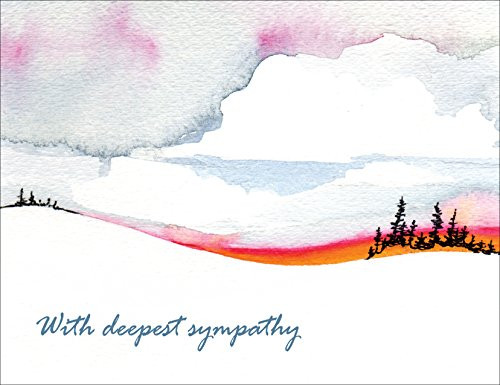 Sympathy Cards - With Deepest Sympathy - Horizons Condolence Cards Set of 12 Blank Note Cards With Envelopes