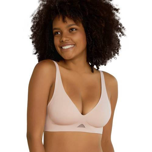 Niidor Seamless Wireless Bra V Neck Invisible Comfort Bra Breathable Wirefree Bralette Thin Soft Everyday Bra for Women