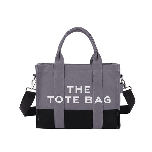 JQAliMOVV Canvas Tote Bag for Women - Travel Tote Bag Purse with Zipper Fashion Shoulder Crossbody Bag Handbag (Grey)