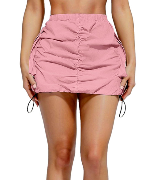 Cargo Skirts for Women - Y2K Casual Summer High Waisted Bodycon Pencil Ruched Mini Skirts Side Drawstring and Pockets Pink M Cargo Skirts for Women - Y2K Casual Summer High Waisted Bodycon Pencil Ruched Mini Skirts Side Drawstring and Pockets Pink M