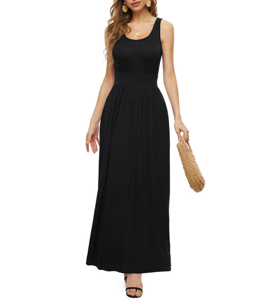LILBETTER Women's Sleeveless Maxi Dresses Empire Waist Casual Long Dresses with Pockets(01 Black,Small) LILBETTER Women's Sleeveless Maxi Dresses Empire Waist Casual Long Dresses with Pockets(01 Black,Small)
