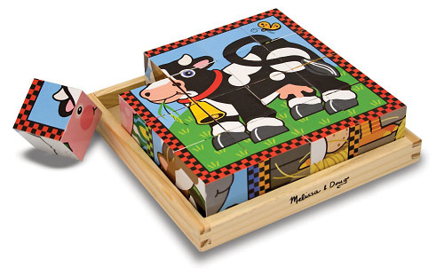 Melissa & Doug Farm Themed Cube Puzzle & 1 Scratch Art Mini-Pad Bundle (00775)