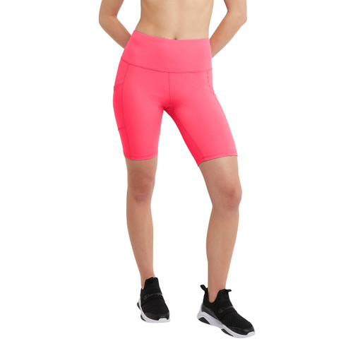 Champion, Absolute Bike, Comfortable Moisture-Wicking Shorts for Women, 9" Inseam, Joyful Pink, Medium