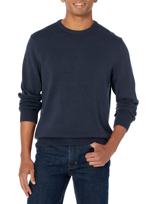 Amazon Essentials Men's Crewneck Sweater (Available in Big & Tall), Navy, Medium