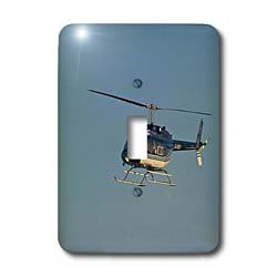 3dRose lsp_11349_1 Helicopter hovers in blue sky Single Toggle Switch