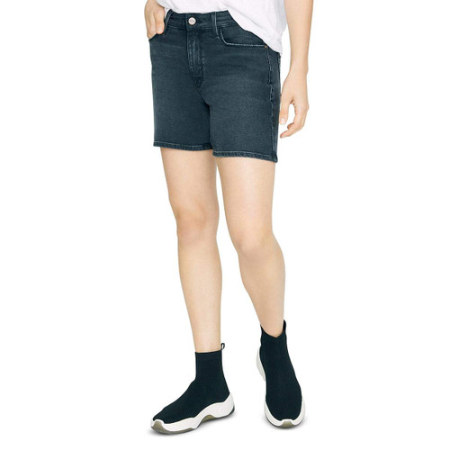 Sanctuary Denim Womens Long Weekend Faded Distressed Bermuda Shorts Black 30