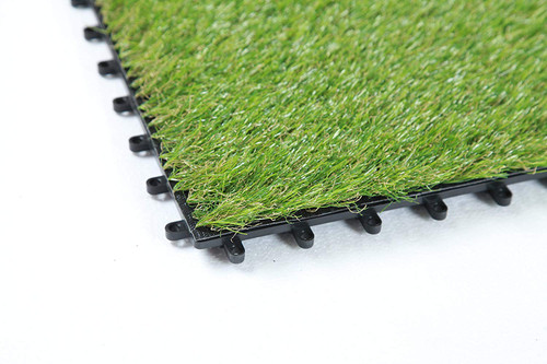 EcoMatrix Artificial Grass Tiles PP Interlocking Grass Decking Tiles, Fake grass Turf Tiles, 1'x1' (9Packs)