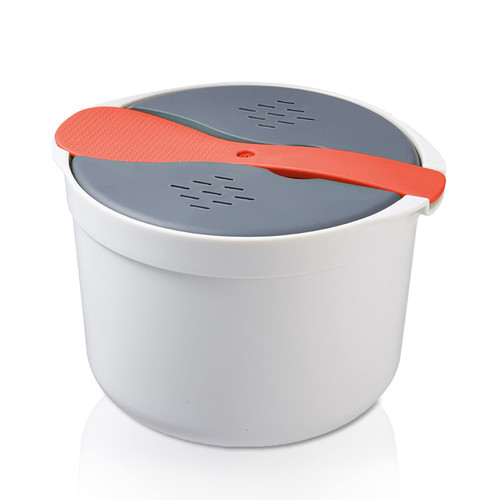 Microwave Cookware with Lid and Strainer,Microwave Rice Cooker Set, Food Grade PP Microwave Rice Steamer Cooker, Microwave Rice Maker, Easy To Use (orange)