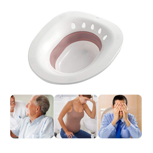 Hamkaw Sitz Bath for Toilet Seat, Foldable Sitz Bath Tub Basin for Hemorrhoids/Postoperative/Perineal Soaking Bath/Pregnant Women/Elderly/Patients On The Toilet