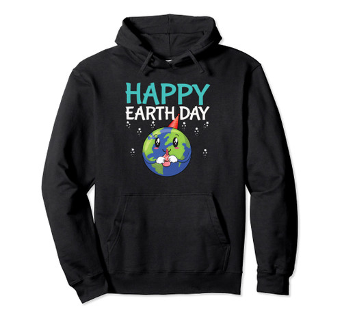 Kawaii Happy Birth Protect Nature Save Planet Hour Day Earth Pullover Hoodie