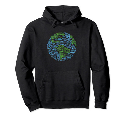 Word Cloud Protect World Save Planet Hour Day Earth Pullover Hoodie