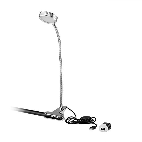Clamp Lamp, Clamp Light, Bed Headboard Light, USB Clip on Lamp, 4 Brightness Levels Fully Adjustable Gooseneck 6W Power Eye Protection Reading Lamp, LiBangTai