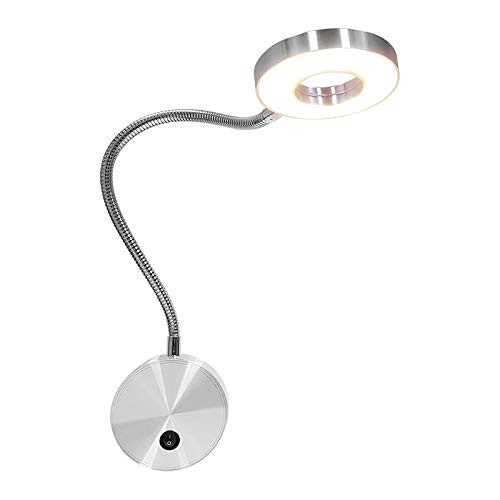 Alltrust Wall Mounted Reading Light Lamp LED Wall Lamps Adjustable Light Direction Headboard Reading Light for Bedside Reading Workbench Studio 5 Watts(Silver)
