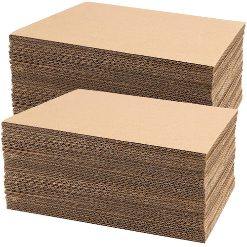 HEIHAK 50 Pack 11 x 17 Inch Corrugated Cardboard Sheets, 1/8 Inch Thick Cardboard Packaging Sheets, Rectangle Flat Cardboard Inserts Pads for Crafts, Shipping, Packing, Mailing, Dividers, Brown