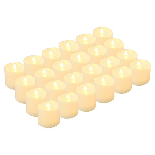LED Tea Lights Candles, Kohree Flameless Candles Battery Operated LED Candles, Flickering Tealight Candles, Warm White, Pack of 24