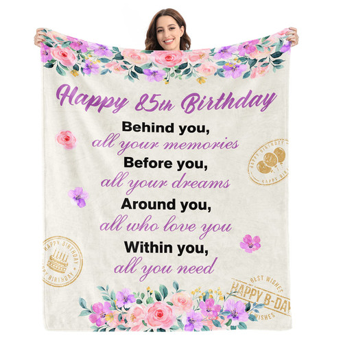 Givetoyou 85th Birthday Gifts for Women Blanket,85th Birthday Decorations for Women,85th Birthday Party Decorations,85th Birthday Gifts,Gifts for 85 Year Old Women,Her,Sister,Throw Blanket 60"x50"