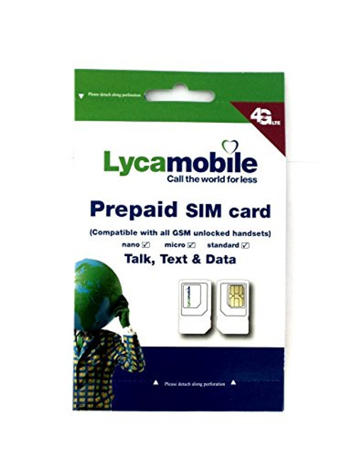 Lycamobile Triple Punch Standard, Micro and Nano All in One SIM Card