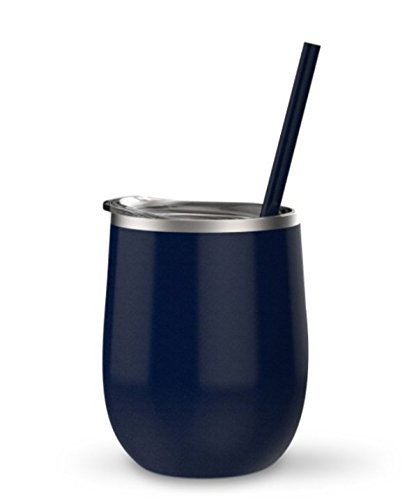 Maars Bev Steel Stemless Wine Glass Tumbler (Midnight Blue)